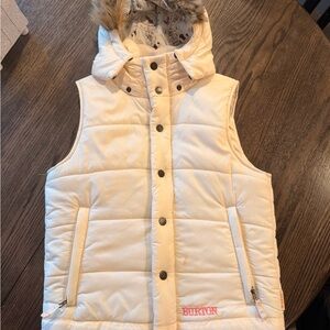 Burton Woman’s Cream Puffer Vest with Hood